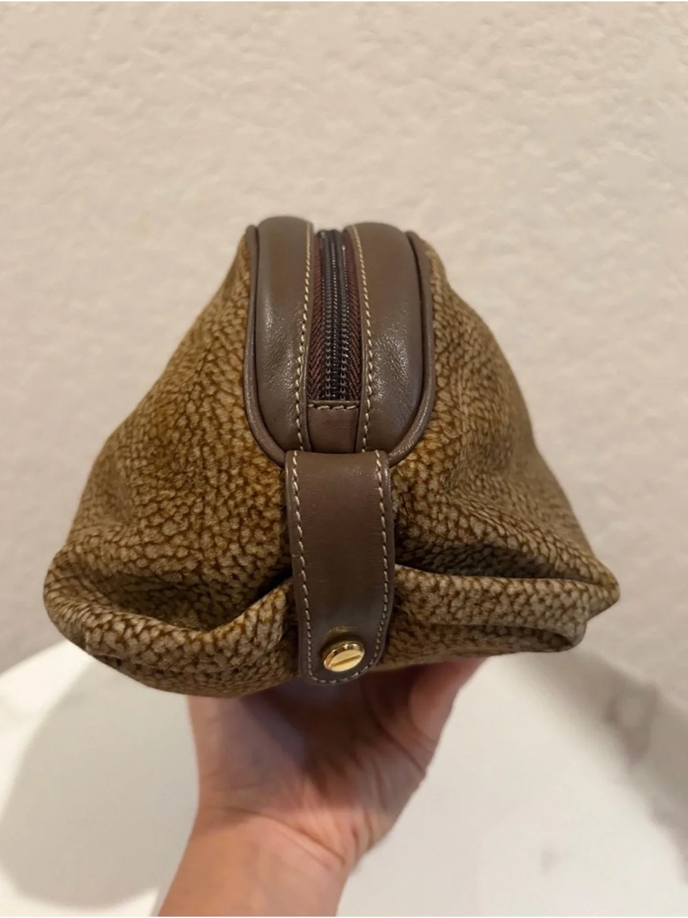 Borbonese Vintage Redwall Cosmetic Bag Clutch